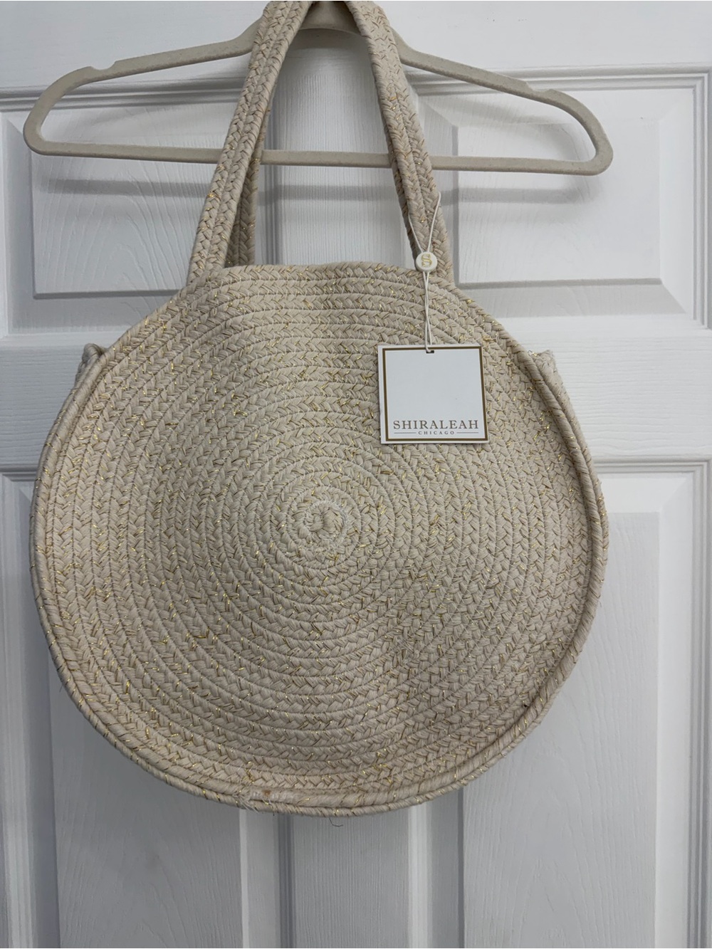 Shiraleah Natural/Cream Round Woven Tote